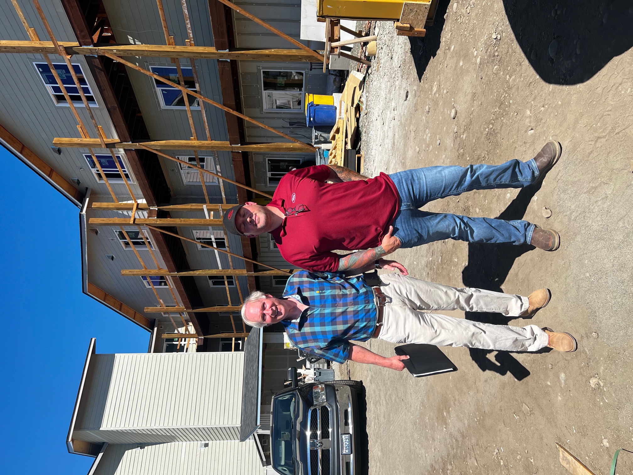 Our chief developer and chief contractor at the construction site.